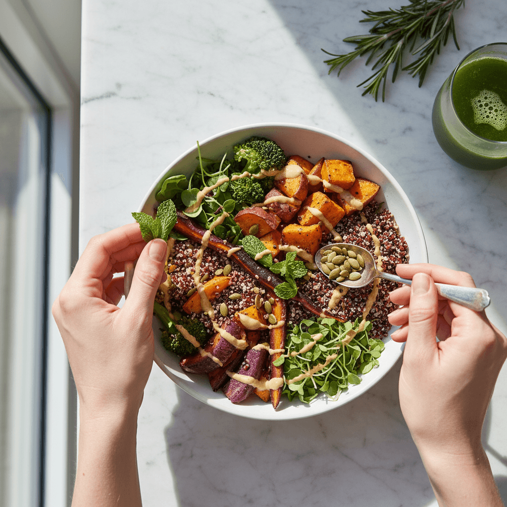 Balanced prepared meals in reusable containers with protein and vegetables